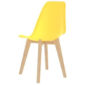 Stylish Yellow Plastic Dining Chairs - 2 pcs | HipoMarket