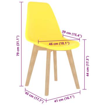 Stylish Yellow Plastic Dining Chairs - 2 pcs | HipoMarket