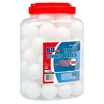 Get & Go 60 Pcs ABS White Table Tennis Balls | HipoMarket