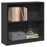 Compact Black Bookshelf 80x24x75 cm | Durable Engineered Wood