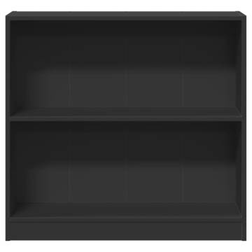 Compact Black Bookshelf 80x24x75 cm | Durable Engineered Wood