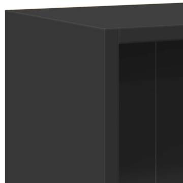 Compact Black Bookshelf 80x24x75 cm | Durable Engineered Wood