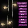 Globe Fairy String Lights 20m 200 LED Warm White - 8 Modes