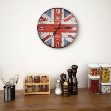 Vintage Wall Clock UK 30 cm - Retro Style Home Decor