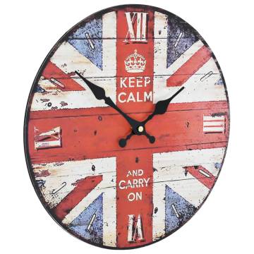 Vintage Wall Clock UK 30 cm - Retro Style Home Decor