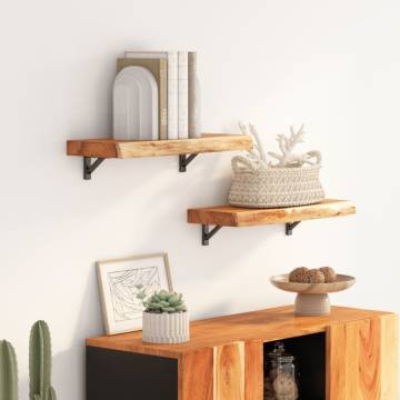 Solid Acacia Live Edge Wall Shelf - 50x20 cm | HipoMarket