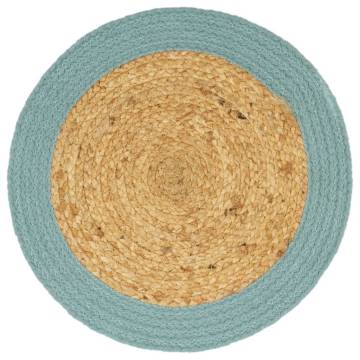 Natural & Green Jute Cotton Placemats - 4 pcs | Hipo Market