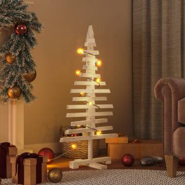 Wooden Christmas Tree - 90 cm Solid Pine Decoration