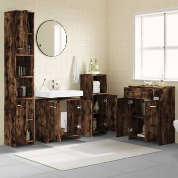 4 Piece Bathroom Furniture Set - Smoked Oak & Engineered Wood