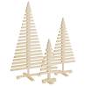 Wooden Christmas Trees for Decoration | 3 pcs Solid Pine