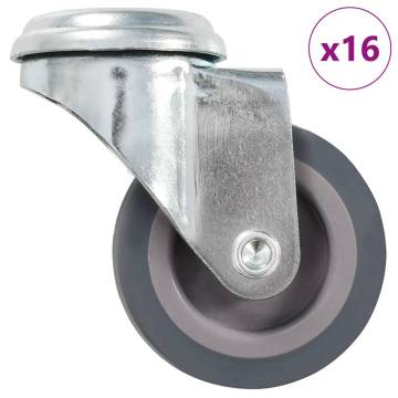 16 Pcs 50mm Bolt Hole Swivel Casters - Durable & Smooth