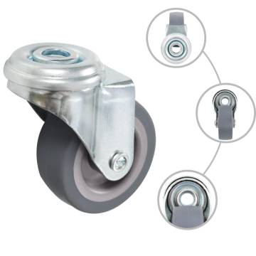 16 Pcs 50mm Bolt Hole Swivel Casters - Durable & Smooth