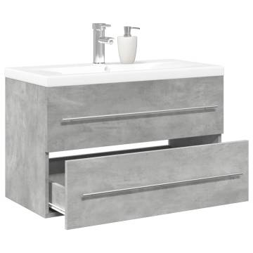 2 Piece Bathroom Furniture Set - Concrete Grey Wood | HipoMarket