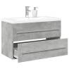  2 Piece Bathroom Furniture Set Concrete Grey Engineered Wood Colour concrete grey Size 80 x 38.5 x 48 cm Model without faucet Number of 1 