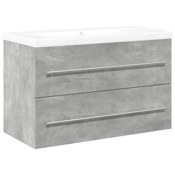 2 Piece Bathroom Furniture Set - Concrete Grey Wood | HipoMarket