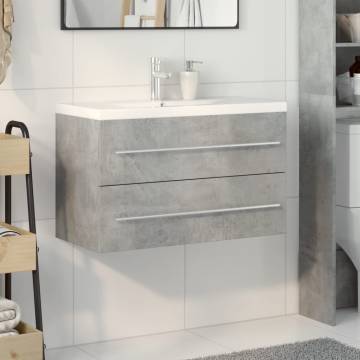 2 Piece Bathroom Furniture Set - Concrete Grey Wood | HipoMarket