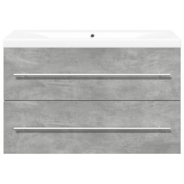 2 Piece Bathroom Furniture Set - Concrete Grey Wood | HipoMarket