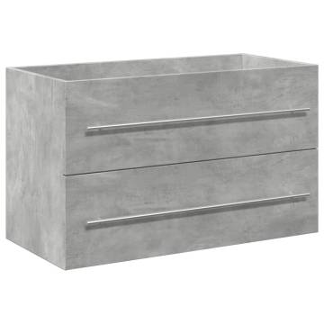 2 Piece Bathroom Furniture Set - Concrete Grey Wood | HipoMarket