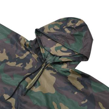 Waterproof Army Rain Poncho for Camping & Hiking - Camouflage