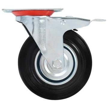 24 pcs Casters 125 mm - Durable Rubber & Zinc Coated