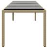 Stylish Garden Table with Glass Top - Beige Poly Rattan