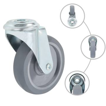 12 pcs Bolt Hole Swivel Casters 100 mm - Durable & Smooth