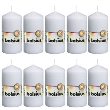 Bolsius Pillar Candles - 10pcs White 120x58mm | Hipomarket