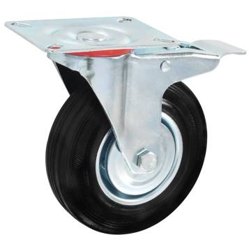 16 pcs Casters 125 mm - Durable Rubber & Steel Casters