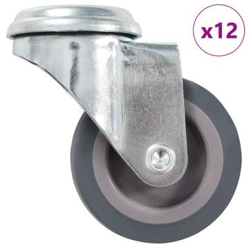 12 pcs Bolt Hole Swivel Casters 50 mm - Durable & Smooth