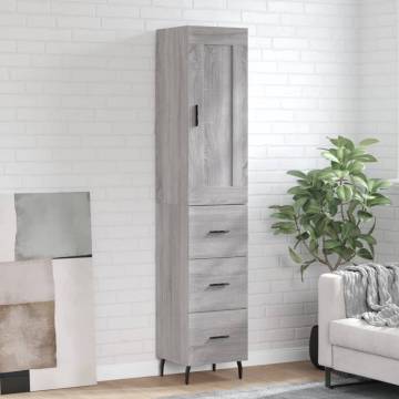 Stylish Highboard Grey Sonoma - Durable Engineered Wood