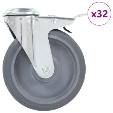 32 pcs Bolt Hole Swivel Casters 125 mm - Durable & Versatile