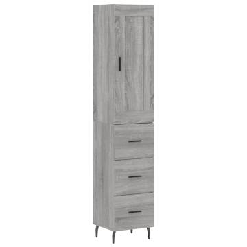 Stylish Highboard Grey Sonoma - Durable Engineered Wood