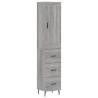 Stylish Highboard Grey Sonoma - Durable Engineered Wood