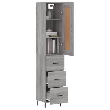 Stylish Highboard Grey Sonoma - Durable Engineered Wood