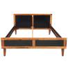 Elegant Bed Frame with Bedside Cabinets in Solid Acacia Wood