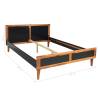 Elegant Bed Frame with Bedside Cabinets in Solid Acacia Wood