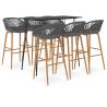 7 Piece Black & Grey Bar Set - Modern Design for Any Space