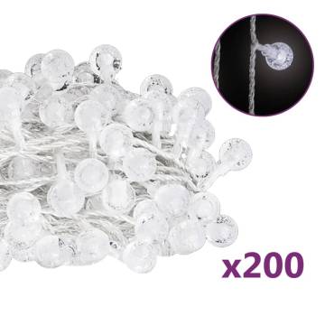 20m 200 LED Cold White Globe Fairy String Lights | HipoMarket