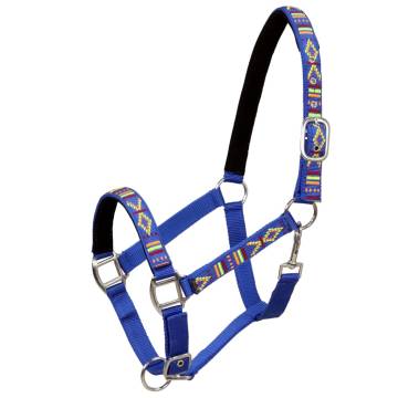 Head Collars for Horses - 2 pcs Nylon Full Size Blue