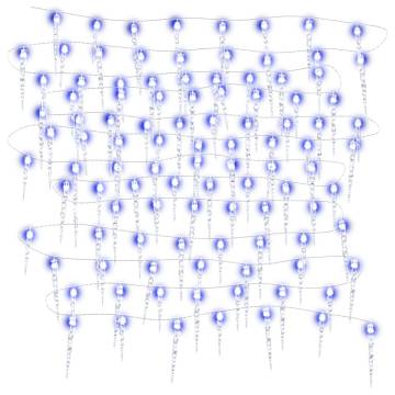 200 LEDs Blue Christmas Icicle Lights - 20m | HipoMarket UK