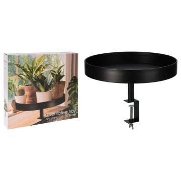 H&S Collection Decorative Tray with Clamp - Black, 36x26cm