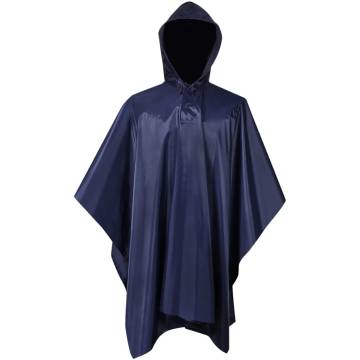 Waterproof Army Rain Poncho for Camping & Hiking - Navy Blue