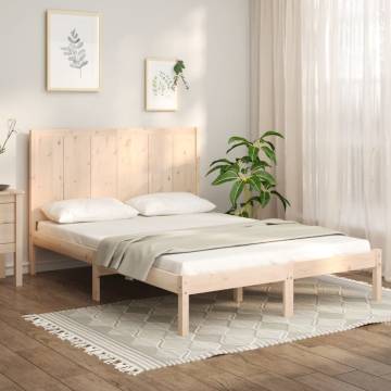 Solid Wood Pine Bed Frame 140x190 cm - Modern Design