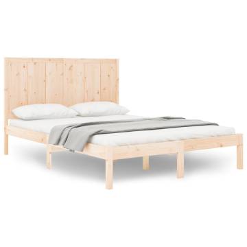 Solid Wood Pine Bed Frame 140x190 cm - Modern Design