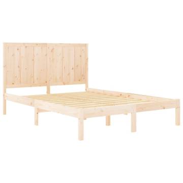 Solid Wood Pine Bed Frame 140x190 cm - Modern Design