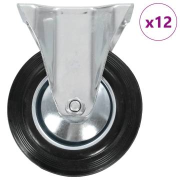 12 pcs Fixed Casters 160 mm - Durable & Smooth Rolling