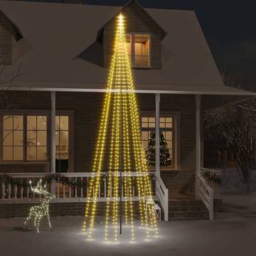 Christmas Tree on Flagpole with 732 LEDs - 500 cm