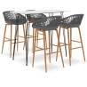 5 Piece Bar Set - Modern White & Grey Design for Any Space