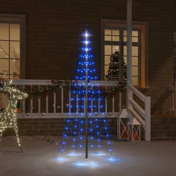 Blue Christmas Tree on Flagpole - 108 LEDs, 180 cm