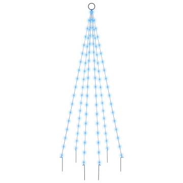 Blue Christmas Tree on Flagpole - 108 LEDs, 180 cm